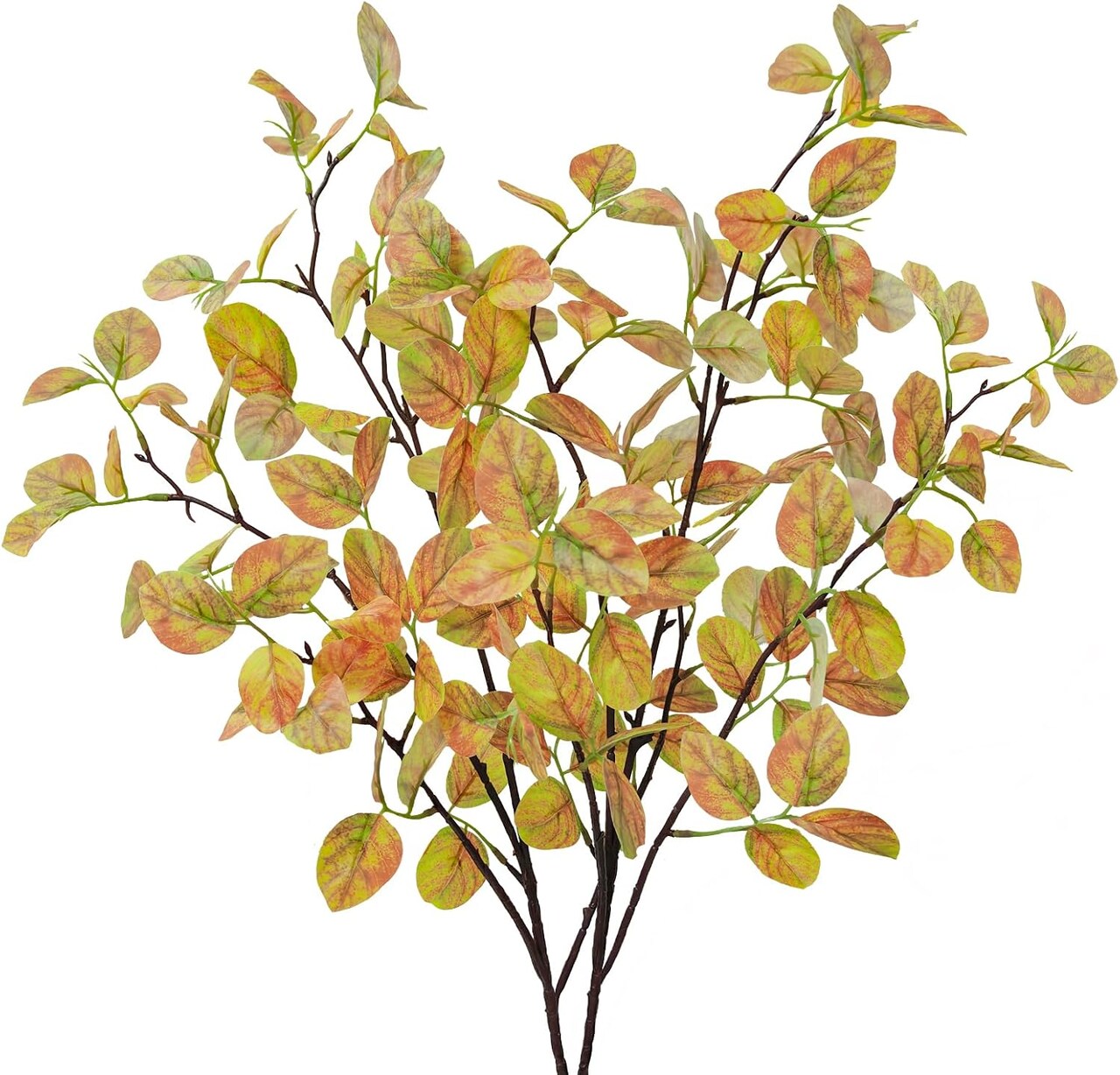 2PCS Artificial Fall Leaves Stems, 36" Fake Eucalyptus Leaves